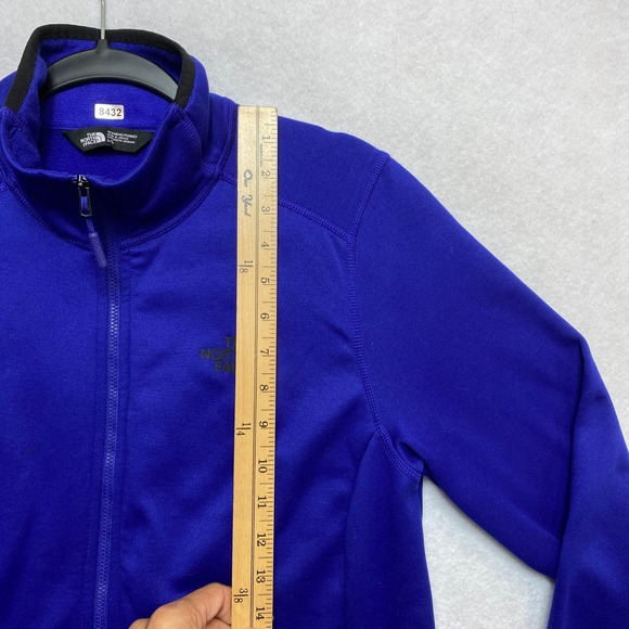 The North Face Fleece Jacket Womens Large Electric Blue Logo Full Zip - Picture 2 of 10